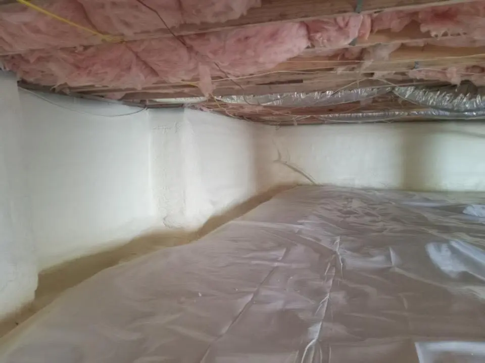 Crawl space encapsulation with closed-cell spray foam for Attic Insulation in Clinton